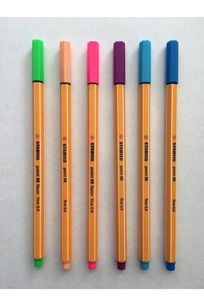 Stabilo Colorful Point 88 Fineliner Felt Tip Pen Set of 6