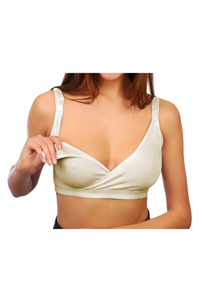 Sema Baby حمالة صدر للرضاعة مزدوجة الصدر باللون الأبيض مقاس 95