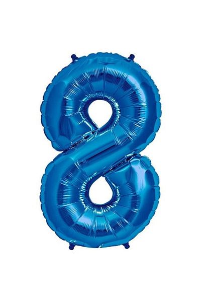 parti sürprizi Foil Balloon Number 8 Blue 100 Cm