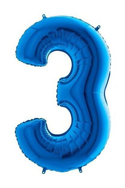 parti sürprizi Foil Balloon Number 3 Blue 100 Cm