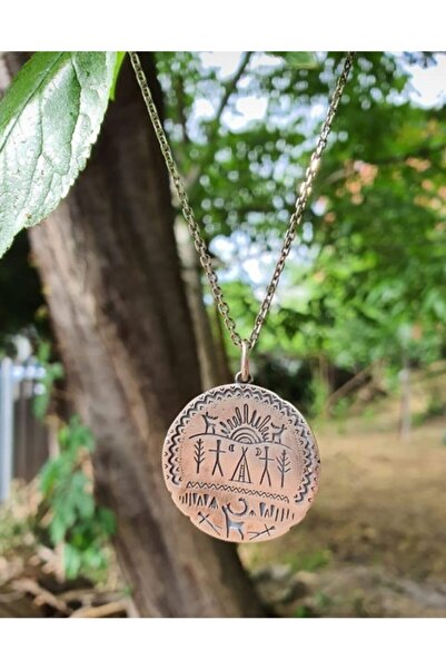 LAYA STORE Şaman Kam Davulu Gümüş Kolye 925 Ayar