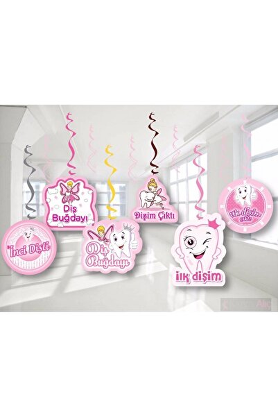 Huzur Party Store Ilk Dişim Temalı Diş Buğdayı Konsepti Pembe Renk 6'lı 70 Cm...