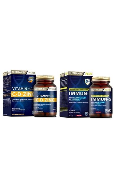 Nutraxin Immun-s + Vitamin Max - 60 Tablets Containing 1.3-1.6 Beta-Glucan