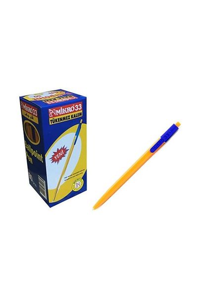 Mikro 33 Pieces of Non-Exhausting Ballpoint 60 Pack Blue