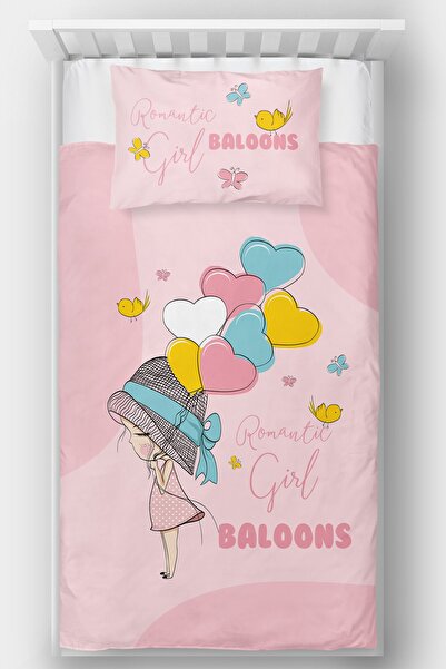 Homamia Heart Balloon Girl Single Bedspread