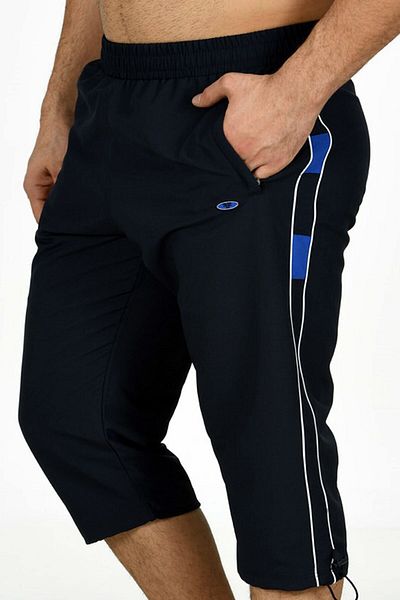 Enrico Ferry Men's Navy Blue Side Striped Quick-Drying Large Size Capri Edy2389B