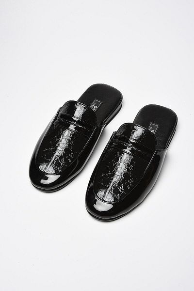 GC Men's Poly Sole Patent Leather Braided Home Slippers 365