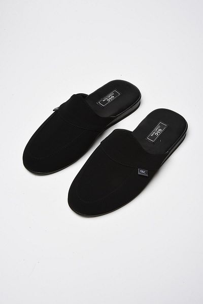 GC Ανδρικές παντόφλες μαύρης πολυ σόλας Nubuck Home 355