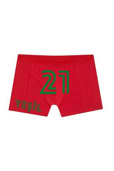 BoxerMasters Men's Red Green 21 Written Boxer