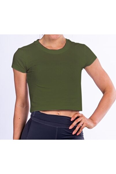 Haki Crop T-shırt