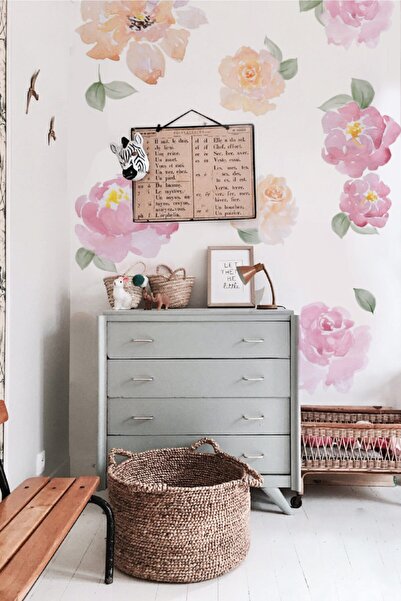 WALLHUMAN Soft Çiçekler Çocuk Odası Duvar Stickerı