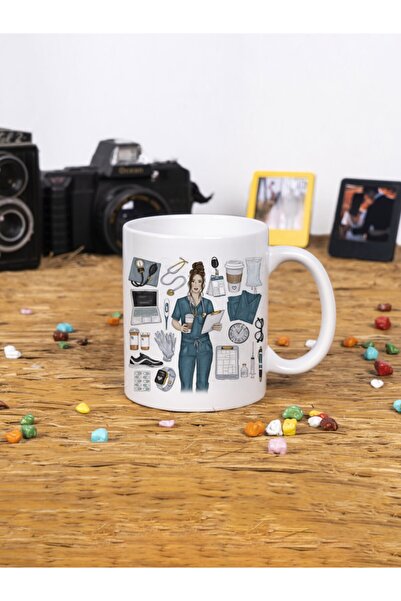 Panorama Ajans Hemşire, Doktor, Hastane Kombin Hediye Beyaz Kupa Bardak