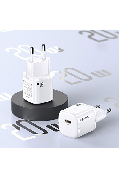 Ally Mobile Usams T36 20w Mini Pd Hızlı Şarj Aleti 20w Usb-c Güç Adaptörü Beyaz