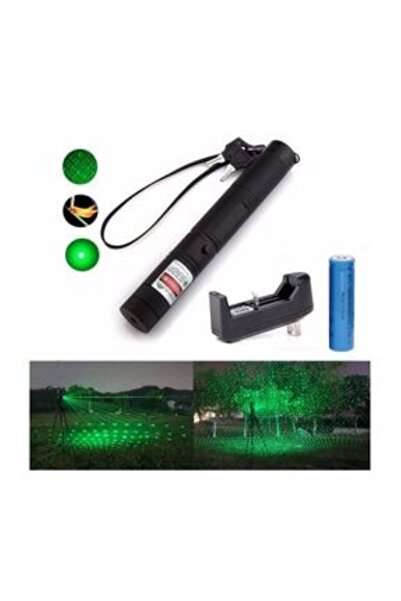 MI&YU STORE Green Laser Yeşil Lazer Pointer Şarjlı Güçlü Yeşil Lazer Metal Kasa