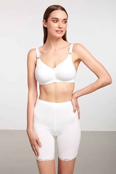 Kom Γυναικείο λευκό Basic μακρύ εσώρουχο