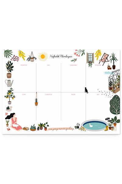 Paper&More Pink Gardens A4 Masaüstü Haftalık Planlayıcı