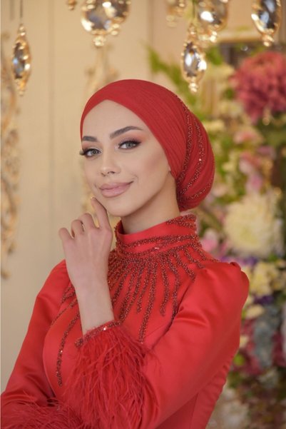 MAHİDEVRAN Monalya Kırmızı Abiye Elbise