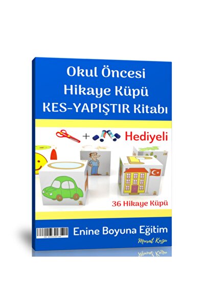 Enine Boyuna Eğitim Preschool Story Cube Cut-And-Paste Book