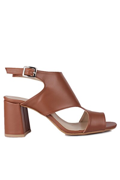 Fitbas Kadın Taba Topuklu Büyük & Küçük Numara Yazlık Ayakkabı 111300 167