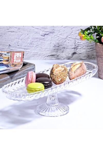 MOS'EV Damla Cam Pasta Kek Standı 14x39cm
