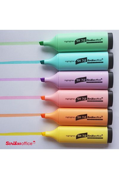Scrikss Sh712 Pastel Highlighter 5-Piece Blister Pastel Colors