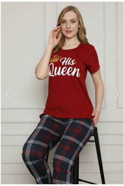 Pijamoni Pijmani Women's Short Sleeve Long Leg Paired Pajama Set