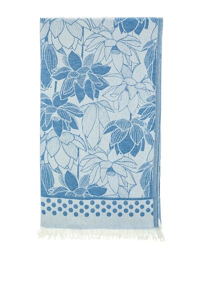 rosa bianca Model de nufăr albastru Bumbac jacquard Peshtemal