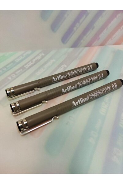 artline Drawing System Teknik Çizim Kalemi 0.2 0.4 0.6 Üçlü Set