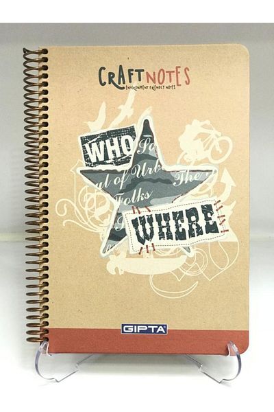 Gıpta Craft Notes Spiral Hard Cover Notebook 17x24 100 Sheets Lined