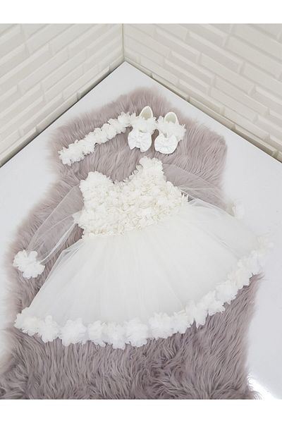 Almira Tasarım White Floral Dress Set