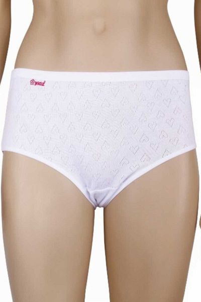 YILDIZ 12 Κομμάτια Heart Ribbed Bato Panties White 3590