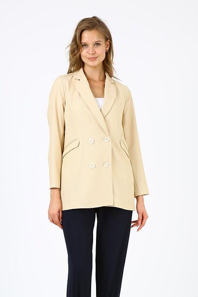 ALEXANDERGARDI Jachetă crem blazer pentru femei (b21-20400)