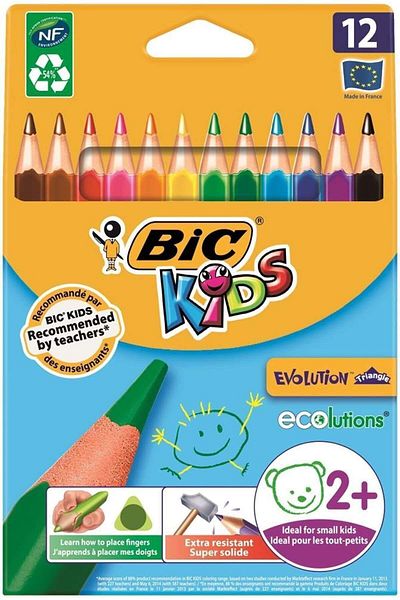 Bic قلم طلاء جامبو مثلث 12 لونًا