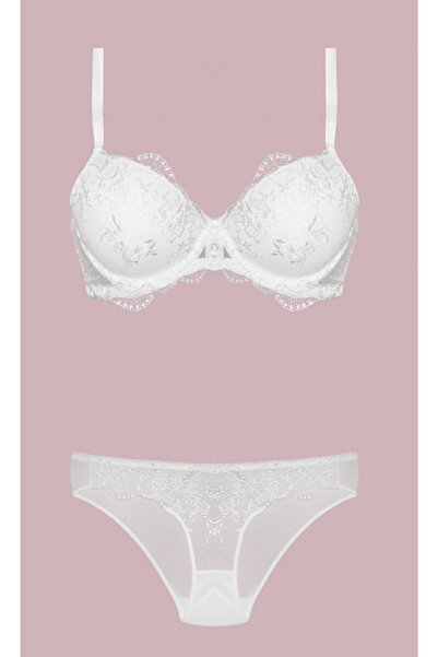 by HW Жіночий комплект бюстгальтера та трусиків без кісточок з мереживом