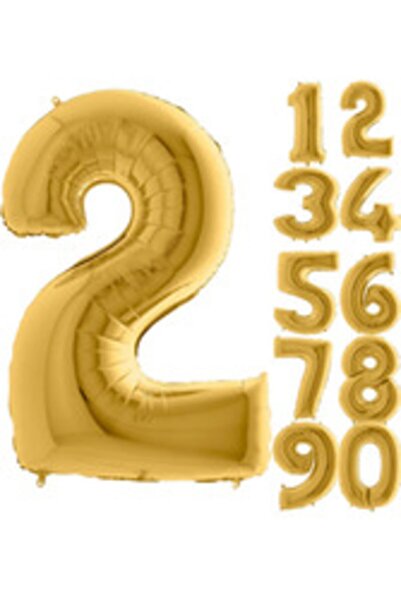 parti sürprizi 80 Cm Foil Balloon Number 2 Gold Color