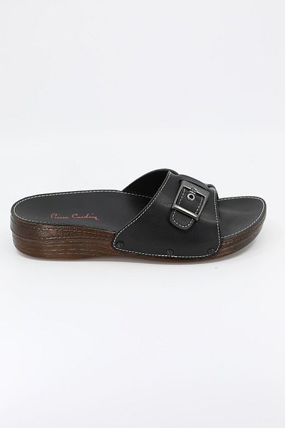 Pierre Cardin Women's Black Flat Slippers PC-6784