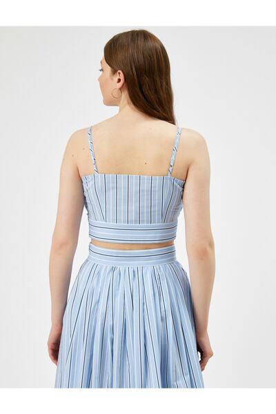 Koton Striped Tie Detailed Cotton Undershirt