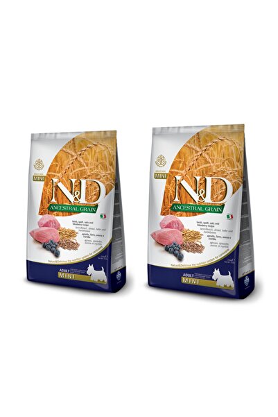 N&D Nd Düşük Tahıllı Kuzulu Yaban Mersinli Küçük Irk Yetişkin Köpek Maması 2.5 Kg X 2 Li