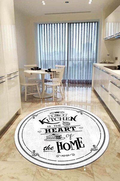NeluxHome Kaymaz Tabanlı Makinede Yıkanabilir Dekoratif Retro Kitchen Yuvarla...