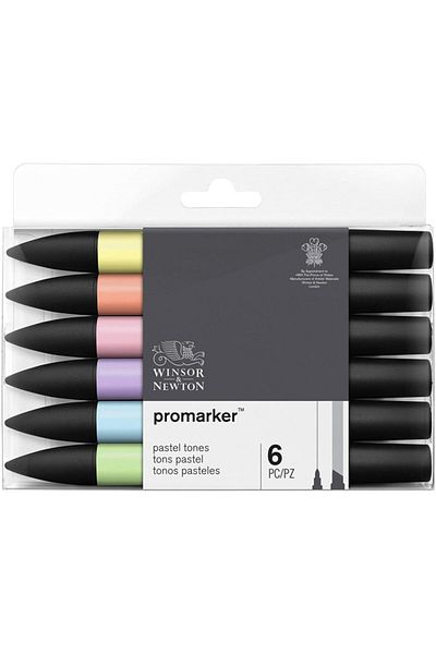 Winsor Newton مجموعة وينسور آند نيوتن بروماركر مكونة من 6 ألوان باستيل