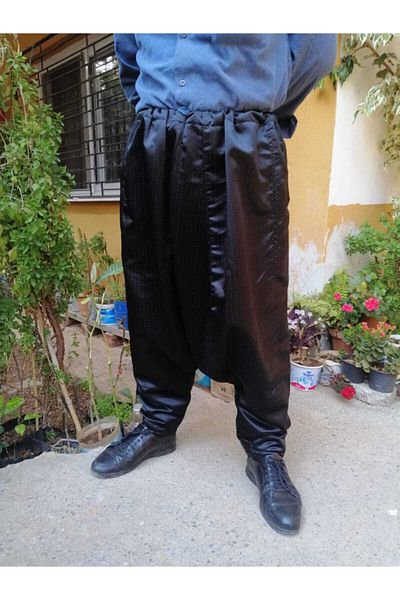 şalvarcı Men's Summer Baggy Shiny Fabric Pants Quality Fabric Comfortable & Lightweight