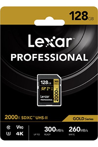 Lexar 128 Gb Sdxc Uhs-ıı 2000x 300mb/s V90 U3 C10 4k