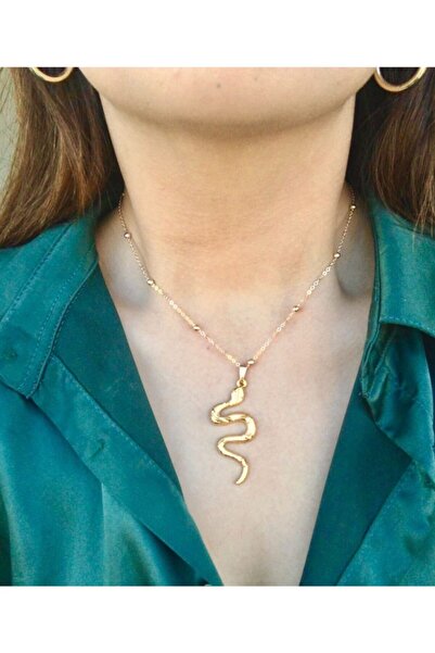 DGN Shoping Women's Gold Snake Figured Necklace