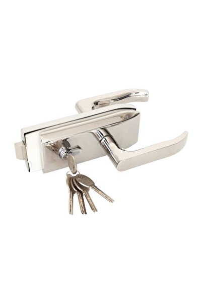 KAHE Glass Door Handle Lock Mounted Glossy
