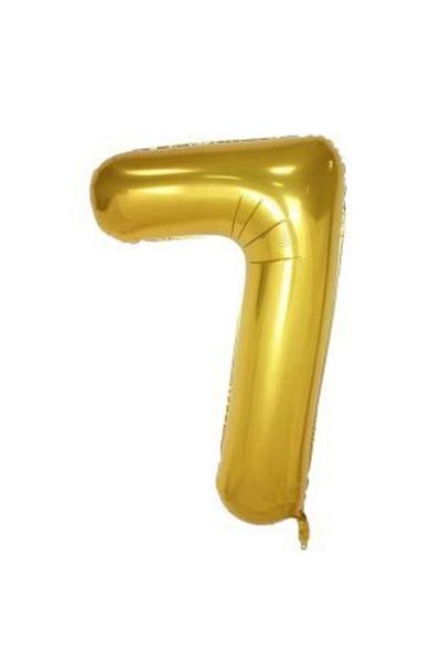 parti sürprizi Foil Balloon 7 Number Gold Color 100 Cm