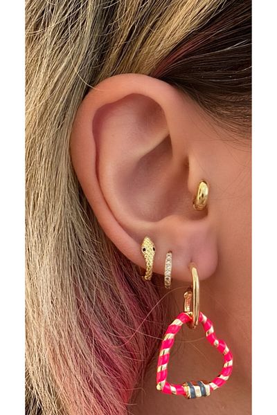 Markiz Takı Women's Pink Heart Earrings
