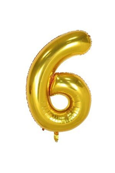 parti sürprizi بالون فويل عدد 6 لون ذهبي 100 سم