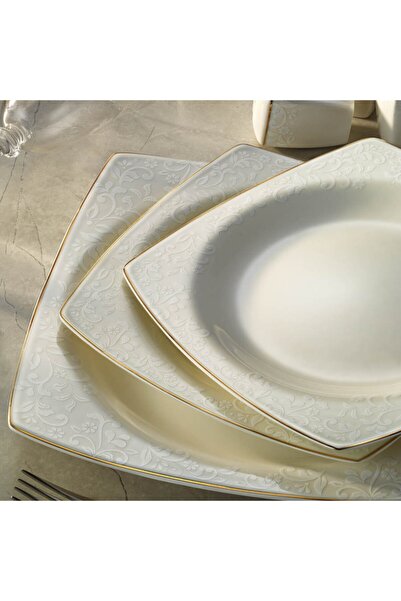 Kütahya Porselen Bone Mare 7621 Desenli Yemek Takımı 62 Parça