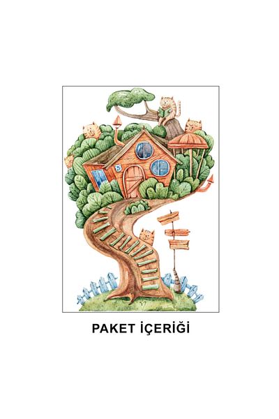 Tilki Dünyası Autocolant de perete pentru camera copiilor pentru casa din copac si pisici