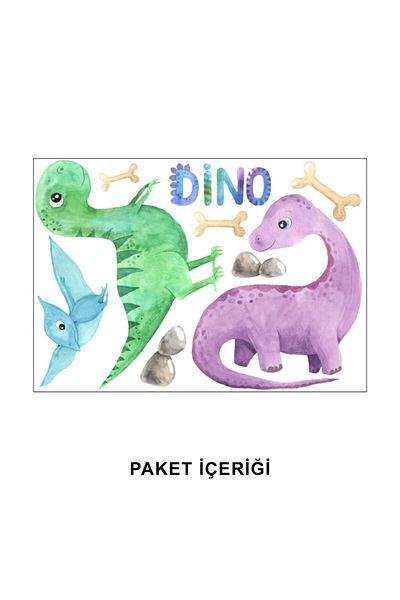 Tilki Dünyası Autocolant de perete pentru camera copiilor cu dinozauri drăguți